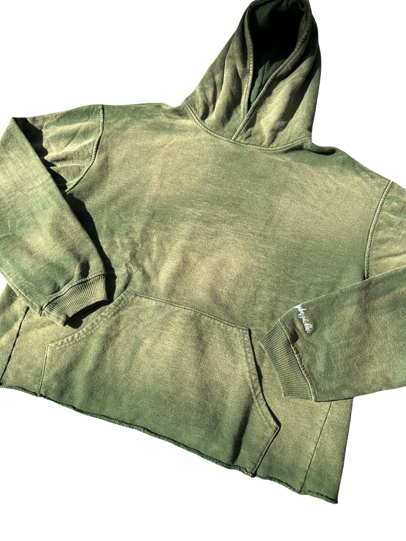 Washed green hoodie best sale