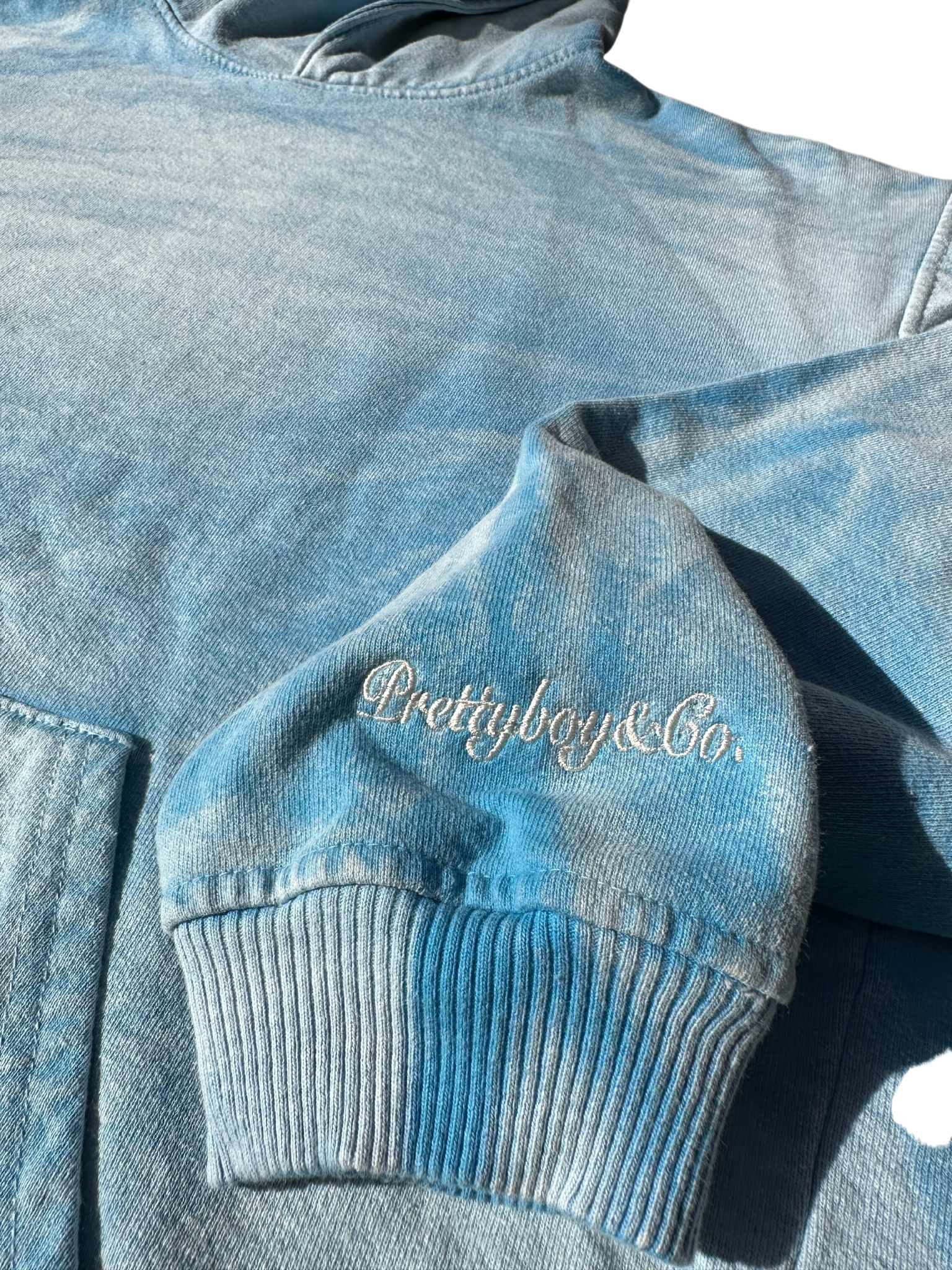 Blizzard Blue Sun Faded Stone Washed Hoodie