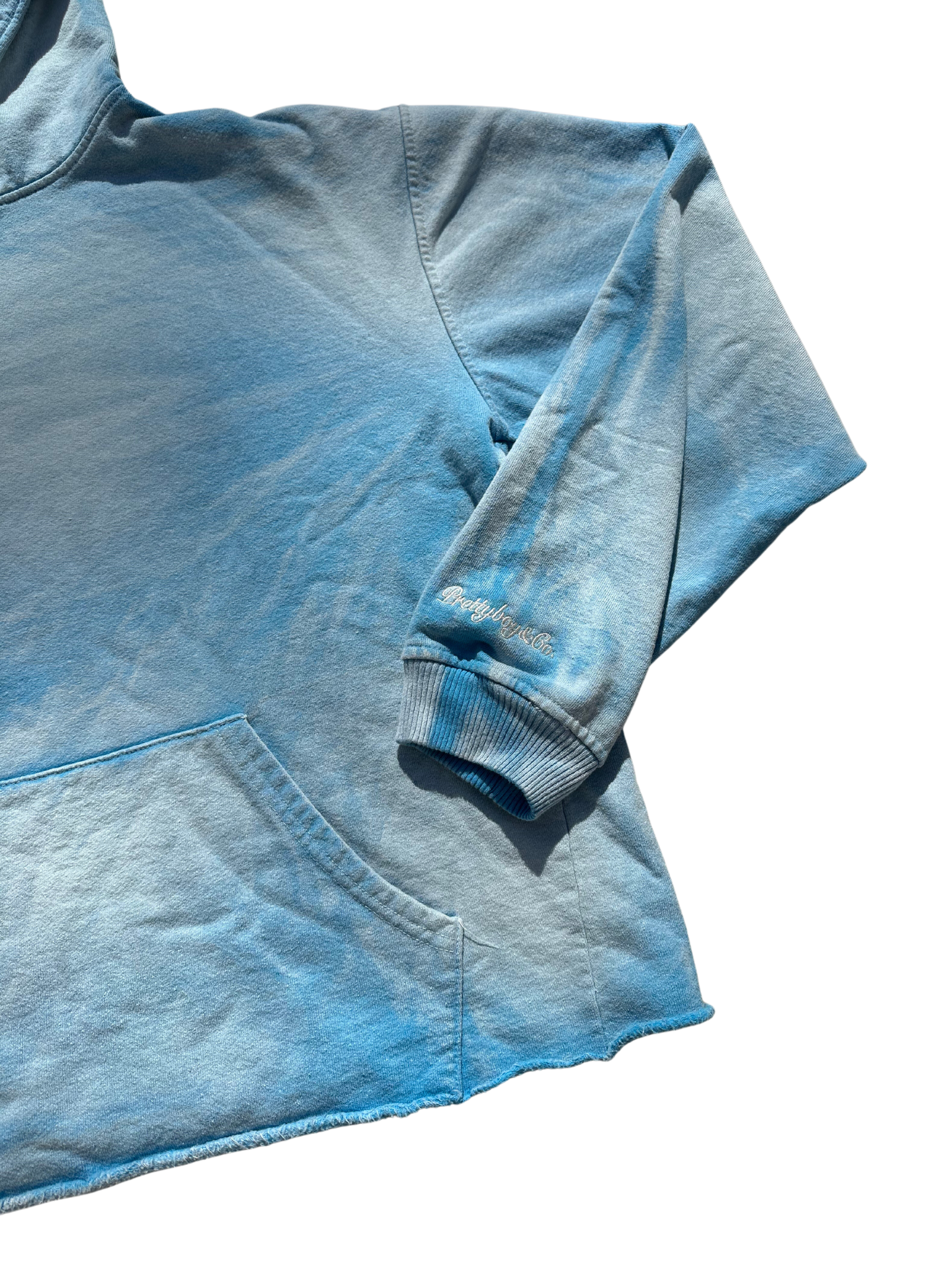 Blizzard Blue Sun Faded Stone Washed Hoodie