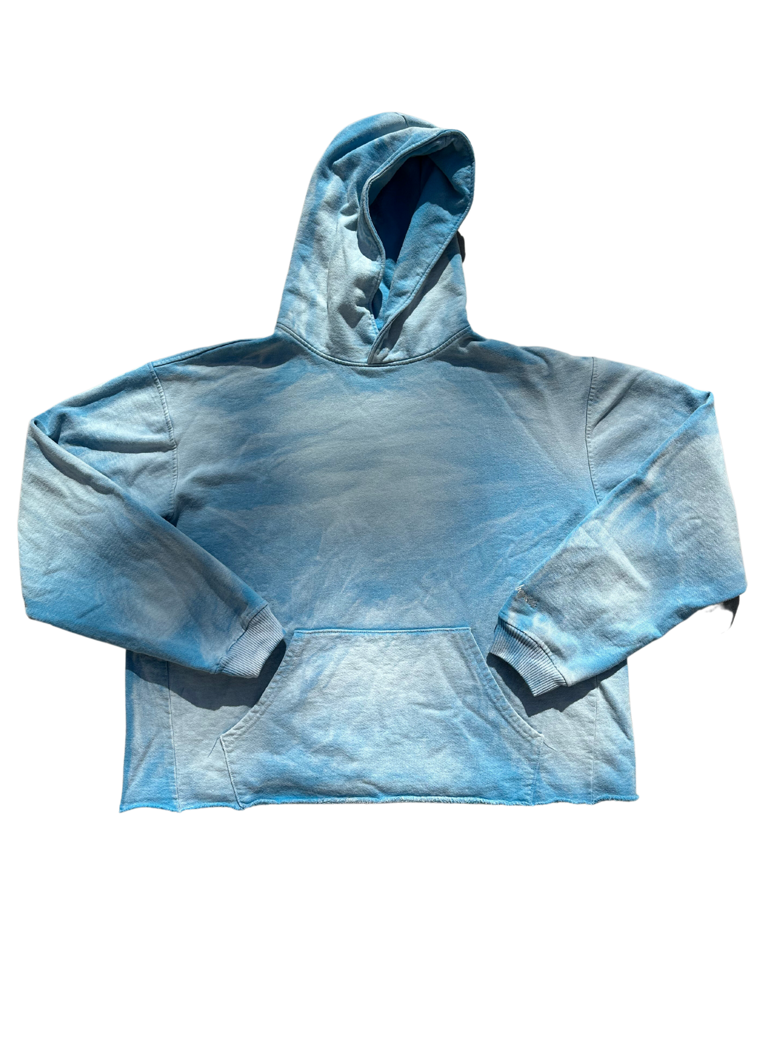 Blizzard Blue Sun Faded Stone Washed Hoodie NEW
