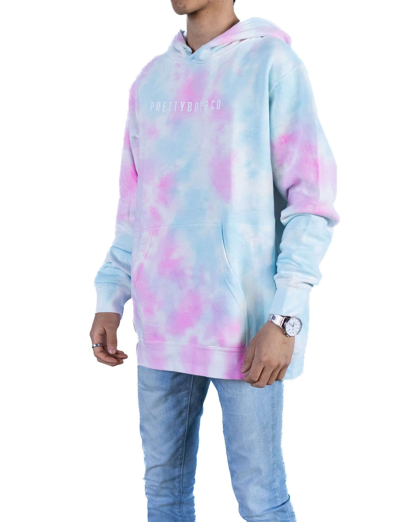 Cotton Candy Tie Dye Block Logo Hooded Sweatshirt (ON SALE)