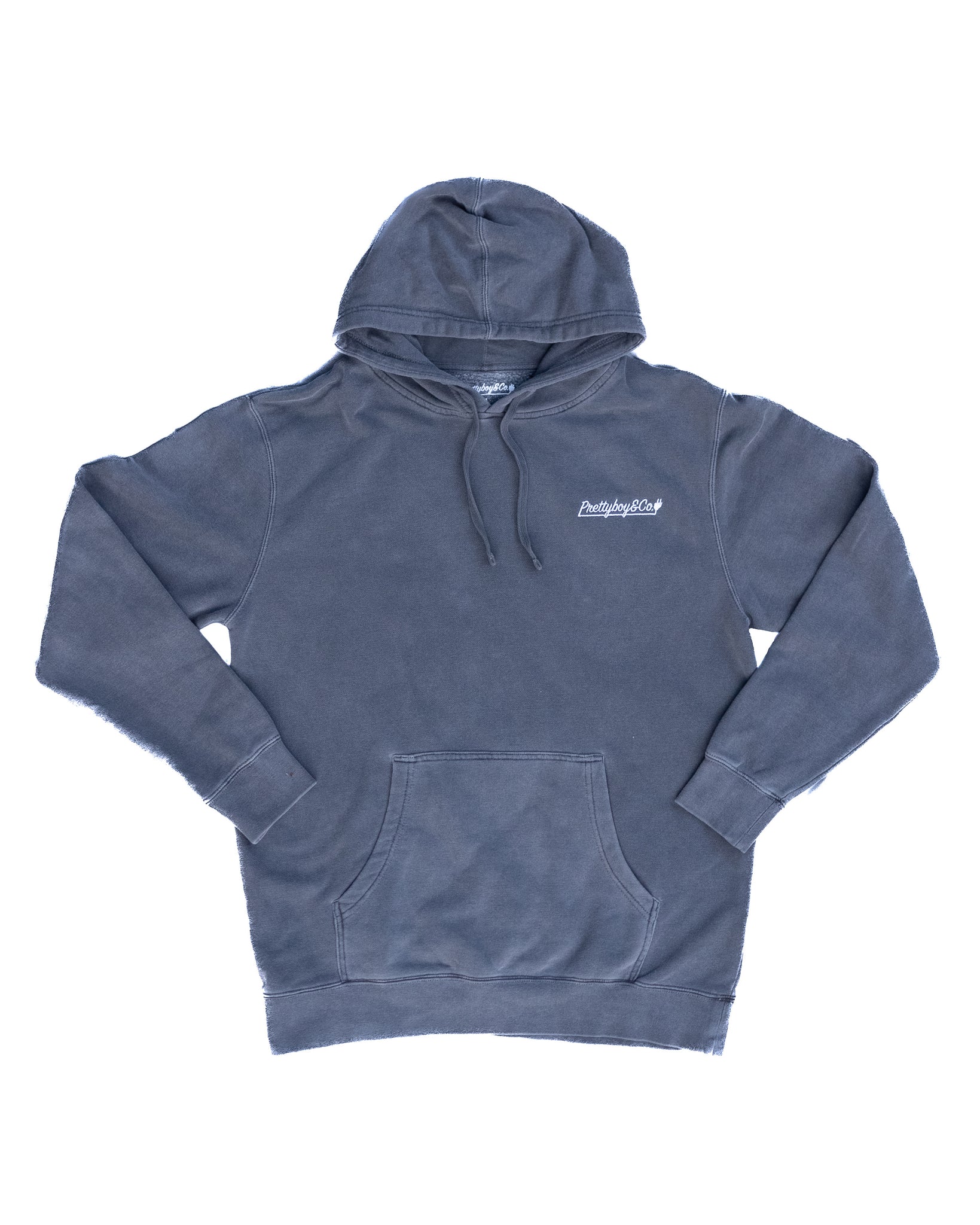 Washed Charcoal Lightweight Small Script Hoodie